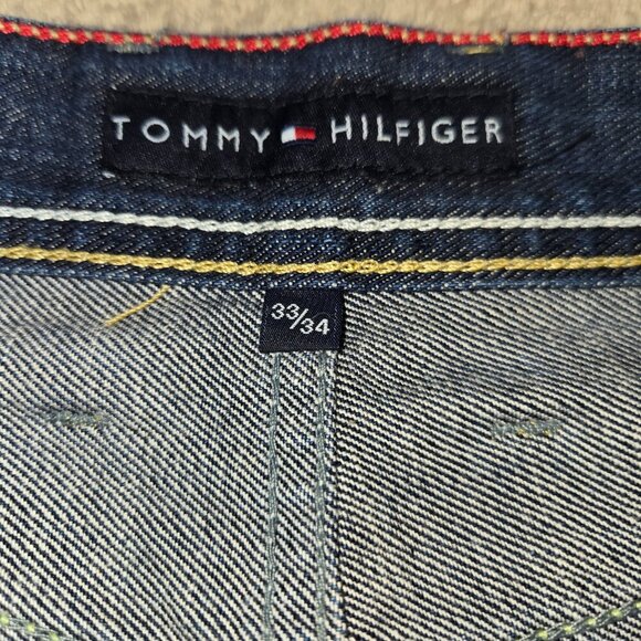 Y2K Tommy Hilfiger dark-wash straight-leg jeans European style 33/34 - Picture 13 of 13